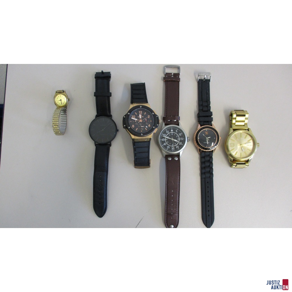 6 gebrauchte Armbanduhren an Bastler