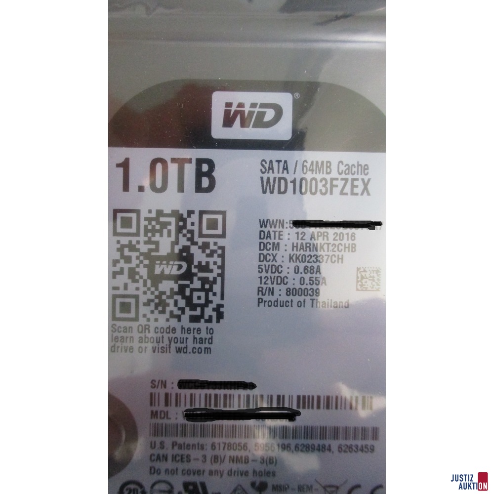 interne Festplatte WD 3,5Zoll, 1.0TB