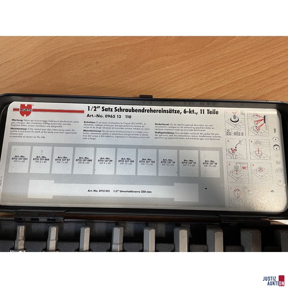 Würth - 1/2" Satz Schraubendrehereinsätze
