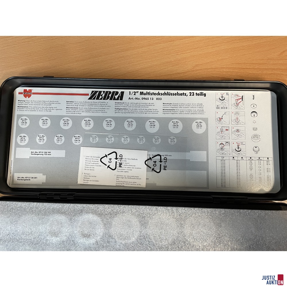 Würth - 1/2" Multisteckschlüsselsatz 23tlg.