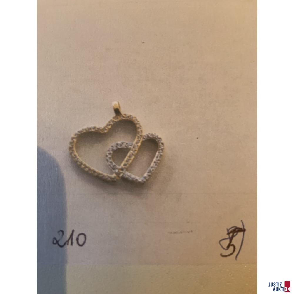 5&rpar; Herz Anh&auml;nger Zirkonia