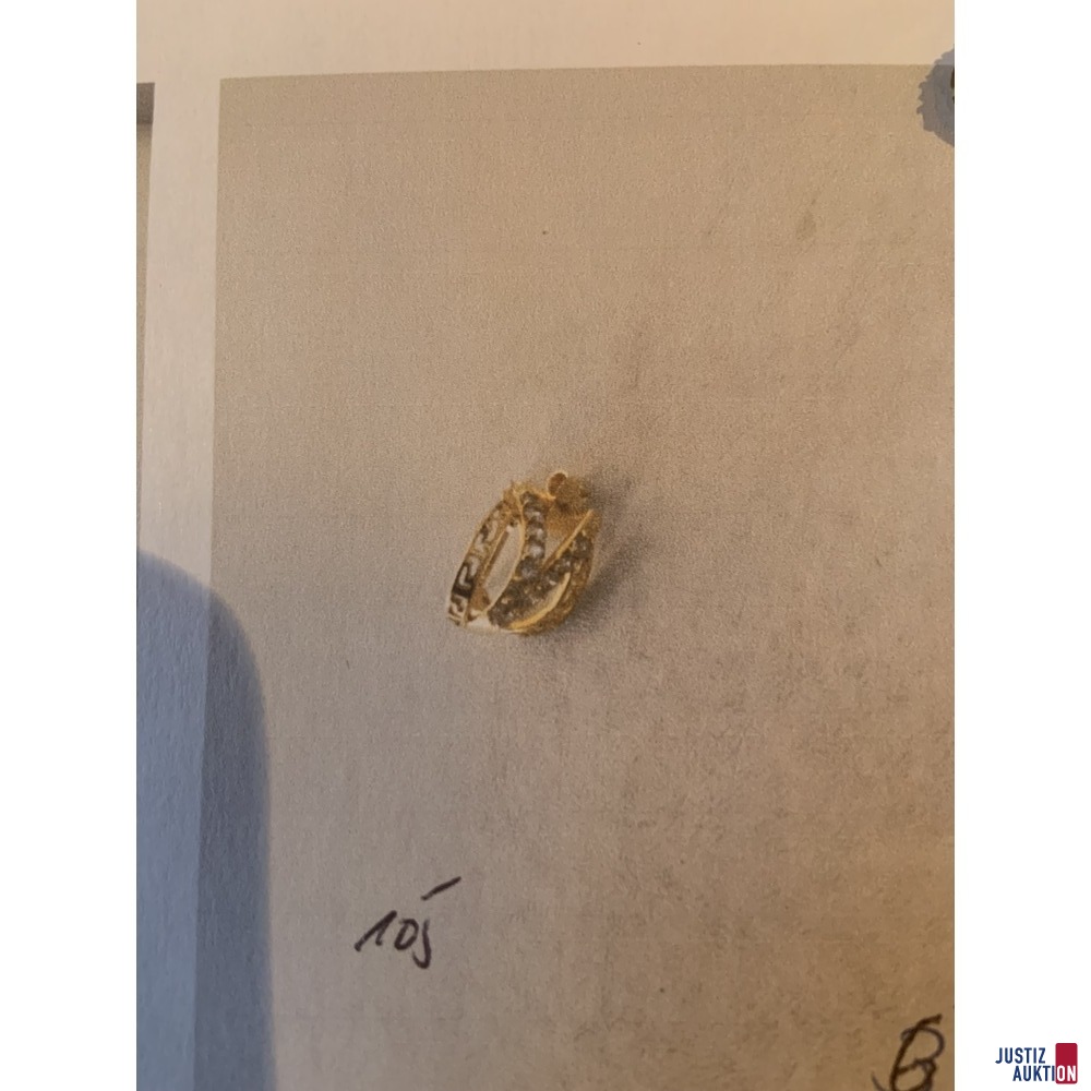 6&rpar; 1 Paar Ohrstecker mit Zirkonia