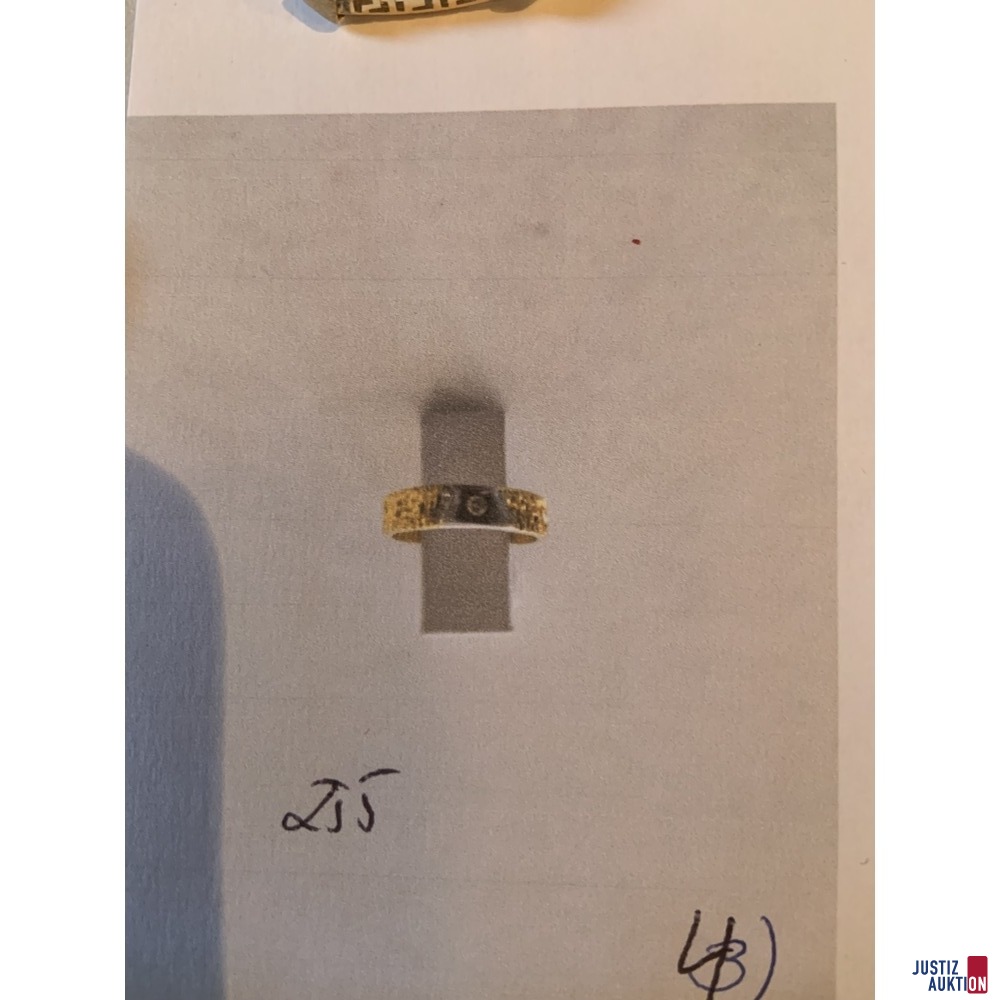 4&rpar; Brillant Ring Wei&szlig;gold &plus; Gelbgold Brillant 0&comma;05 ct