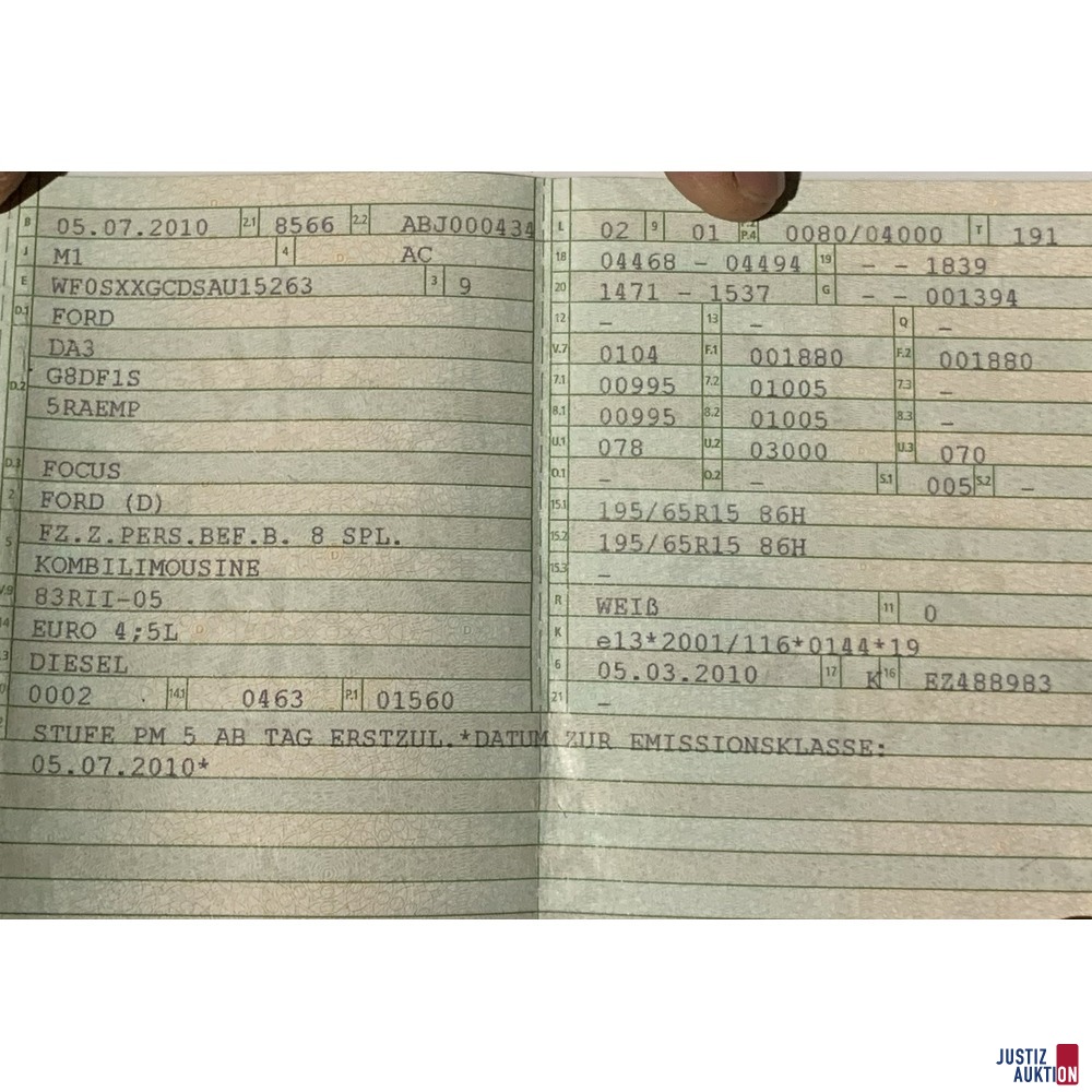 Zulassungsbescheinigung