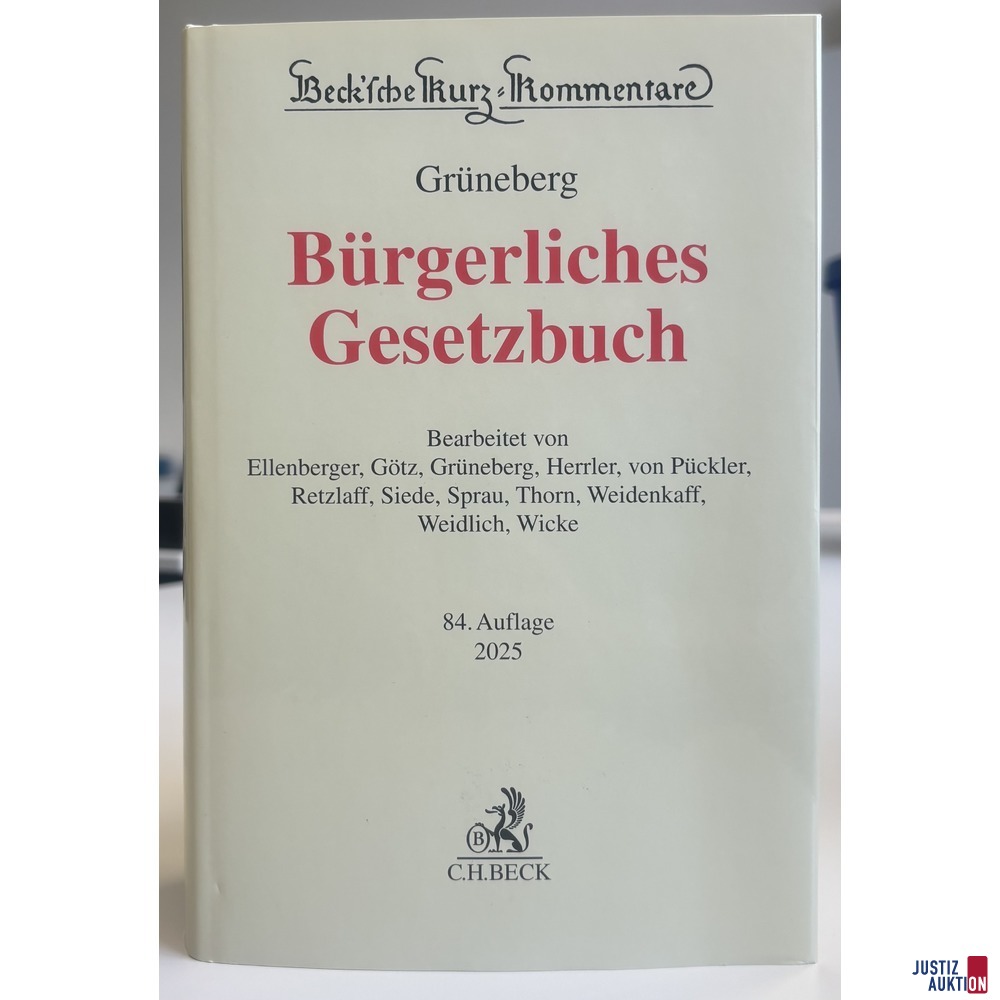 Gr&uuml;neberg&comma; BGB-Kommentar&comma; 84&period; Auflage 2025