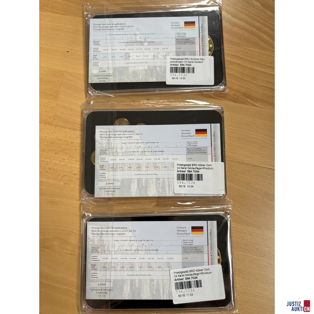 3 x Set von hinten