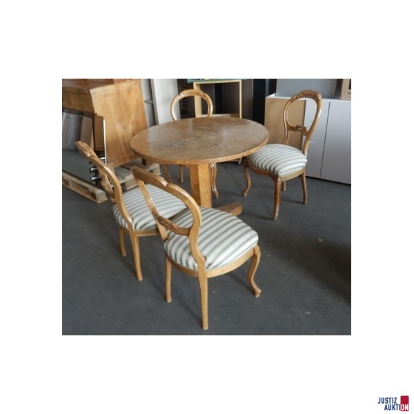 Tisch mit 4 Stühlen Biedermeier ca. 1870