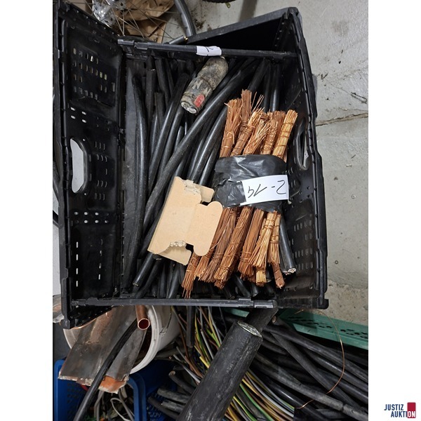 großer Posten Kupferkabel und Kupferstücke