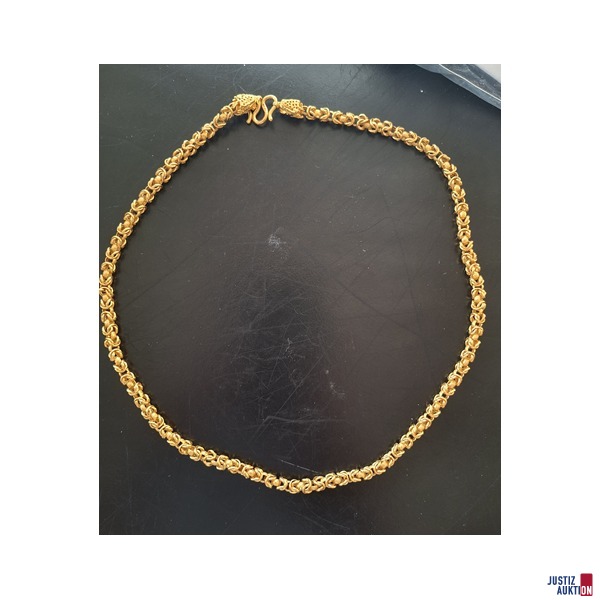 Halskette 986er Gold mit Drachenk&ouml;pfen
