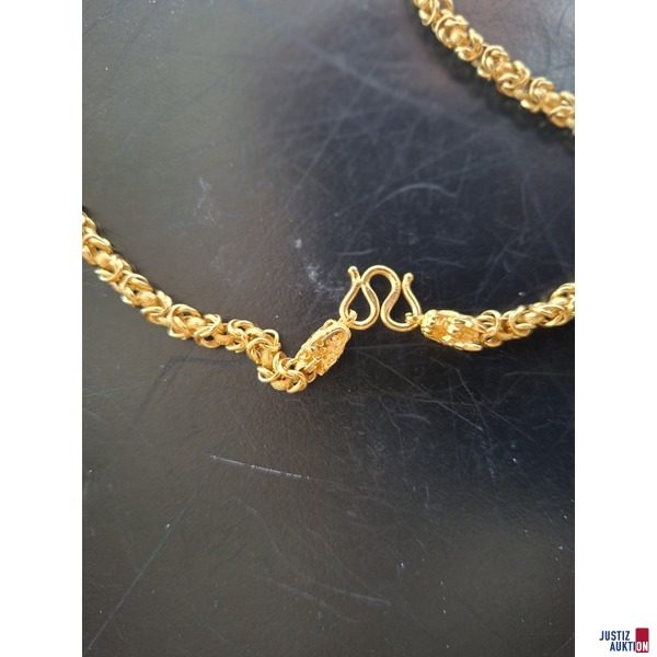 Halskette 986er Gold mit Drachenk&ouml;pfen