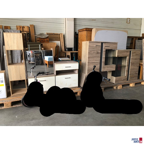 Garderobe,2tlg.WZ-Schrank,Regal,Spiegel+Schubladenschr – foto 3 – kavel bij Justiz-Auktion, Augsburg