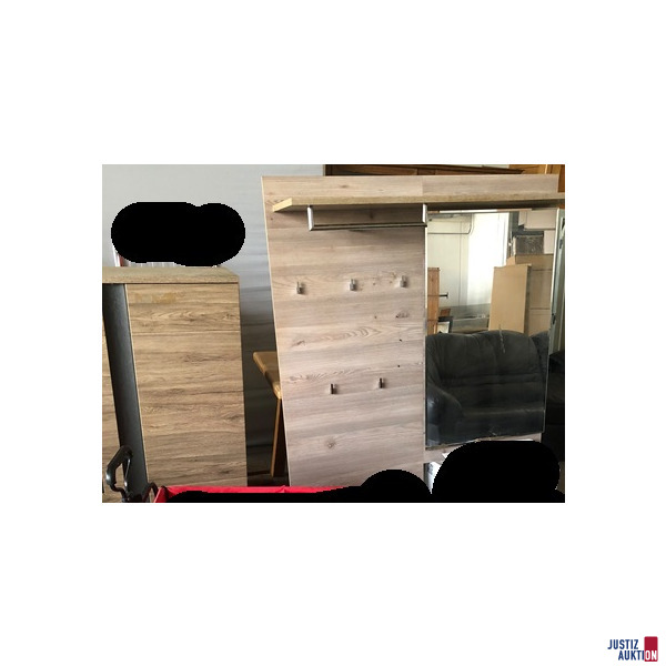 Garderobe,2tlg.WZ-Schrank,Regal,Spiegel+Schubladenschr – foto 2 – kavel bij Justiz-Auktion, Augsburg