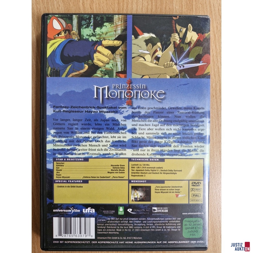 Prinzessin Mononoke Rückansichtansicht