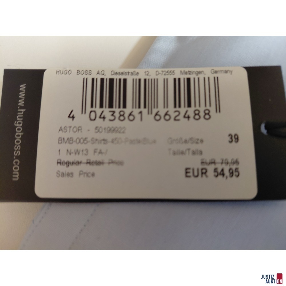 HUGO Boss Hemd &lpar; SLIM FIT &rpar; 39 &lpar; 15 &half; &rpar;  T-SHIRT&comma;&nbsp; Gr&ouml;&szlig;e&colon; M&comma; Farbe&colon; blau