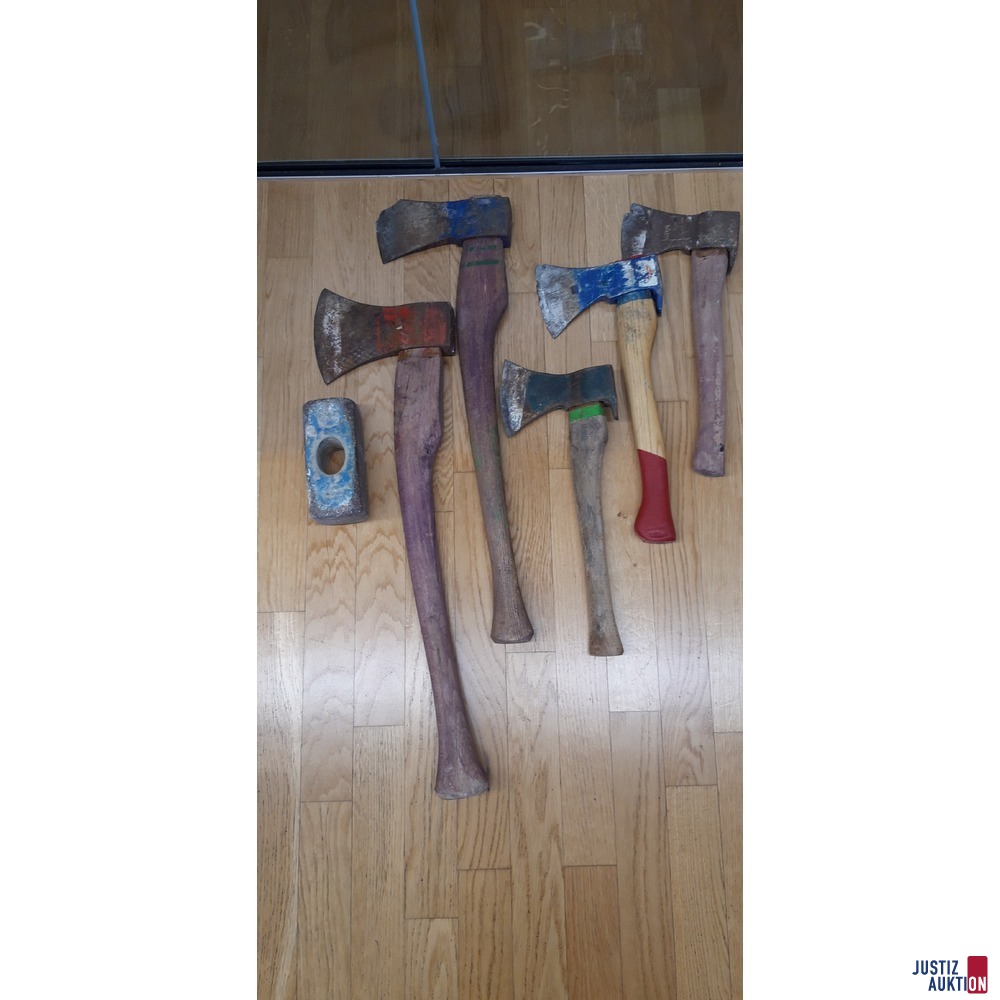 5 Äxte - Vorschlaghammer ohne Stiel gebraucht/starke Gebrauchsspuren
