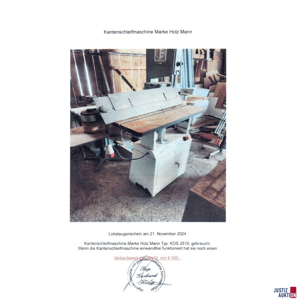 Kantenschleifmaschine der Marke Holz Mann