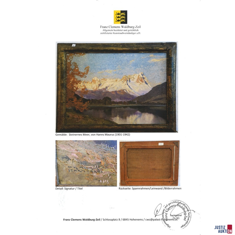 Öl auf Leinwand "Steinernen Meer" von Hanns Maurus