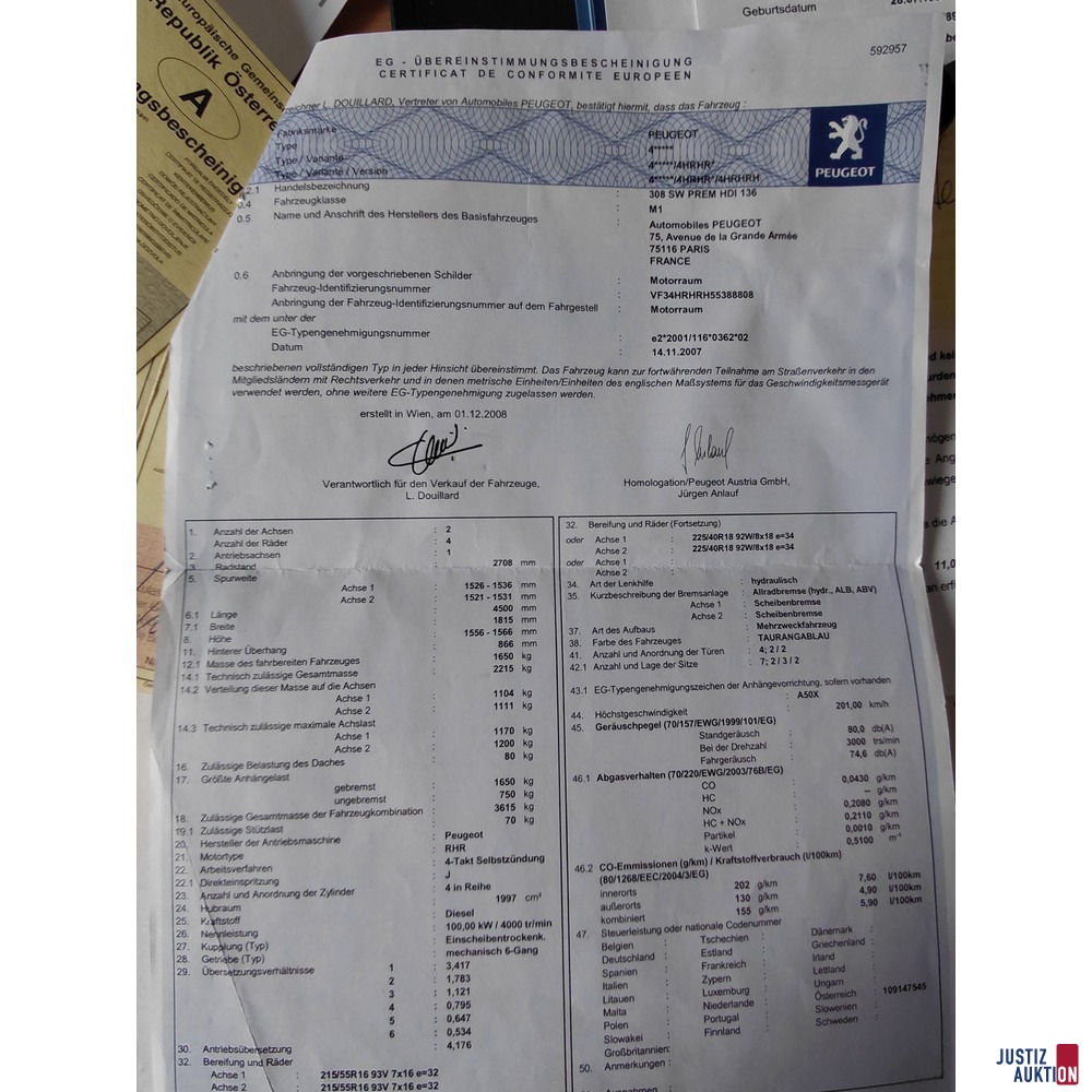 Peugeot 308 SW PREM HDI 136
