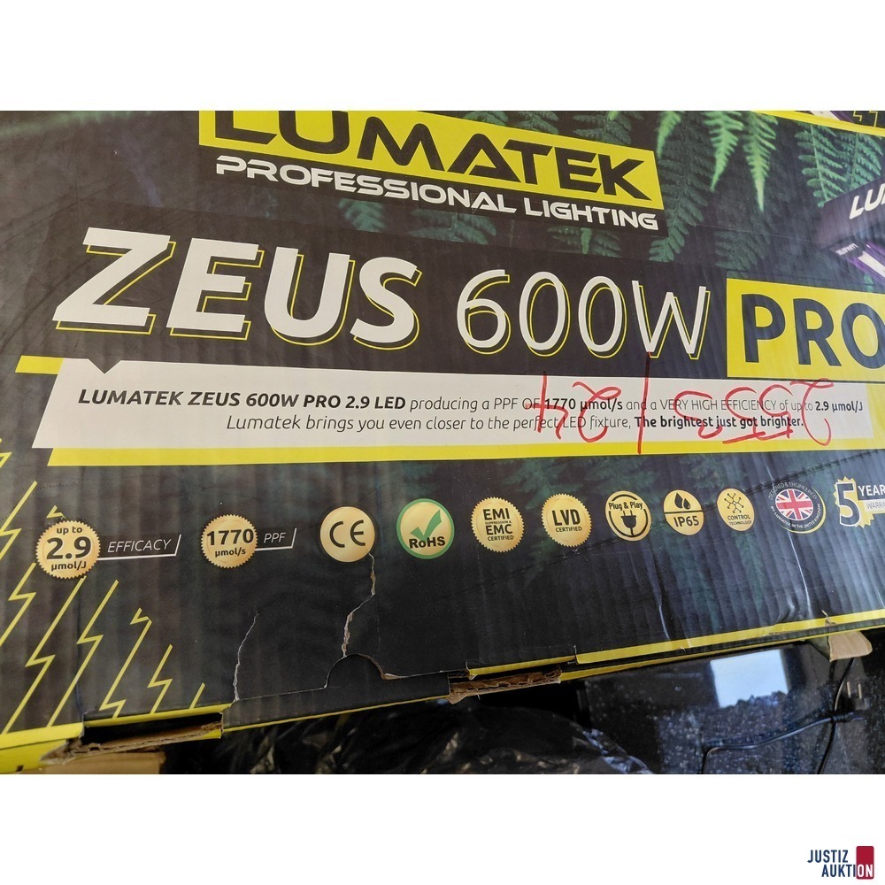 1&nbsp;Stk&period; LED-Lampe&nbsp;ZEUS 600W PRO 2&period;9&nbsp;by lumatek
