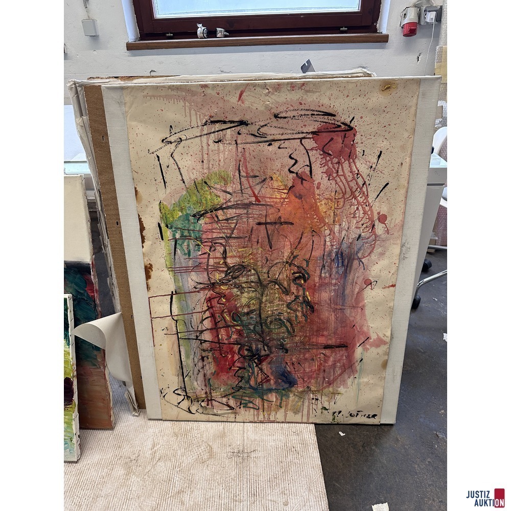Bild ohne Titel 100x70 cm Aquarell Leinwand