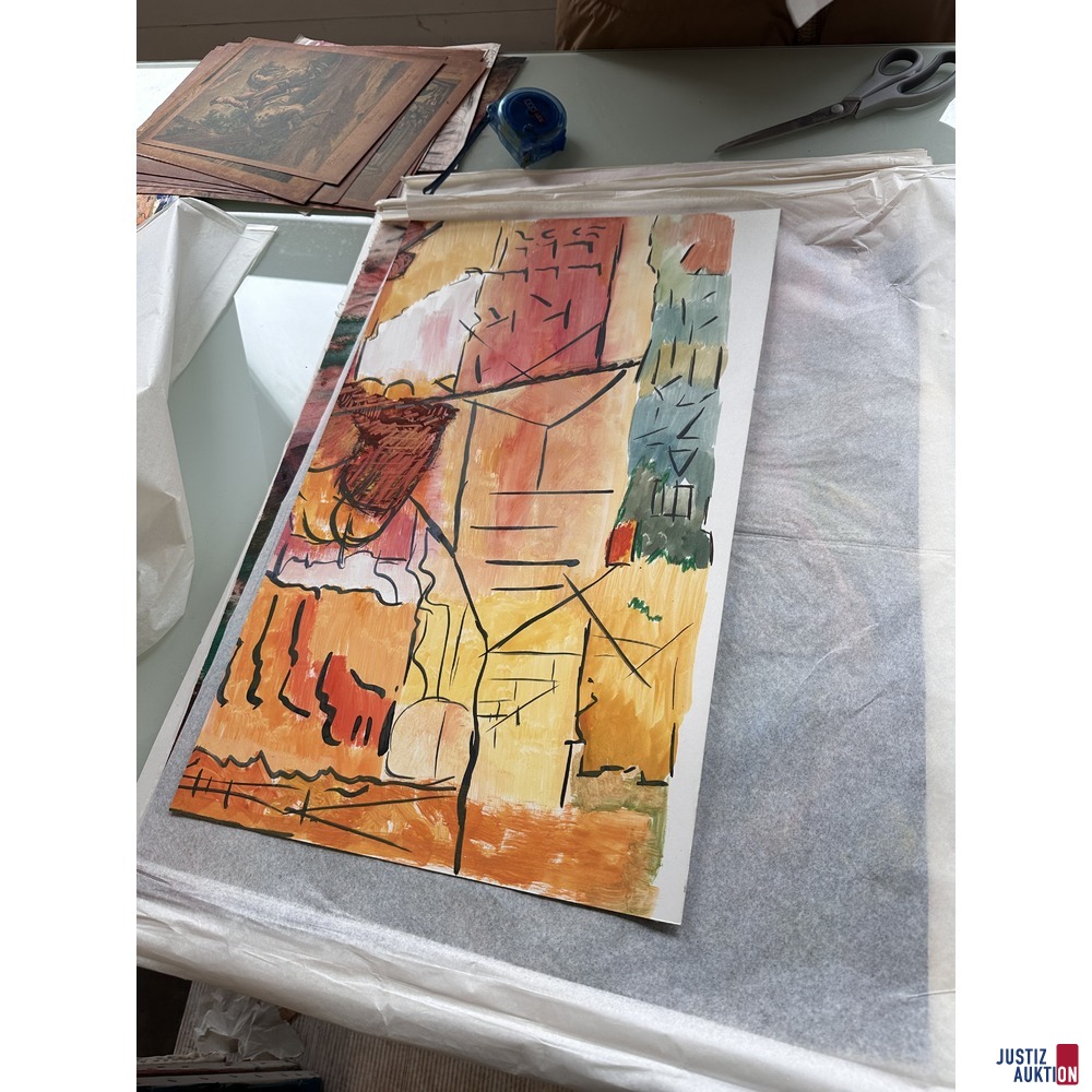 1 Mappe mit 16 Zeichnungen ca. 60x50 cm