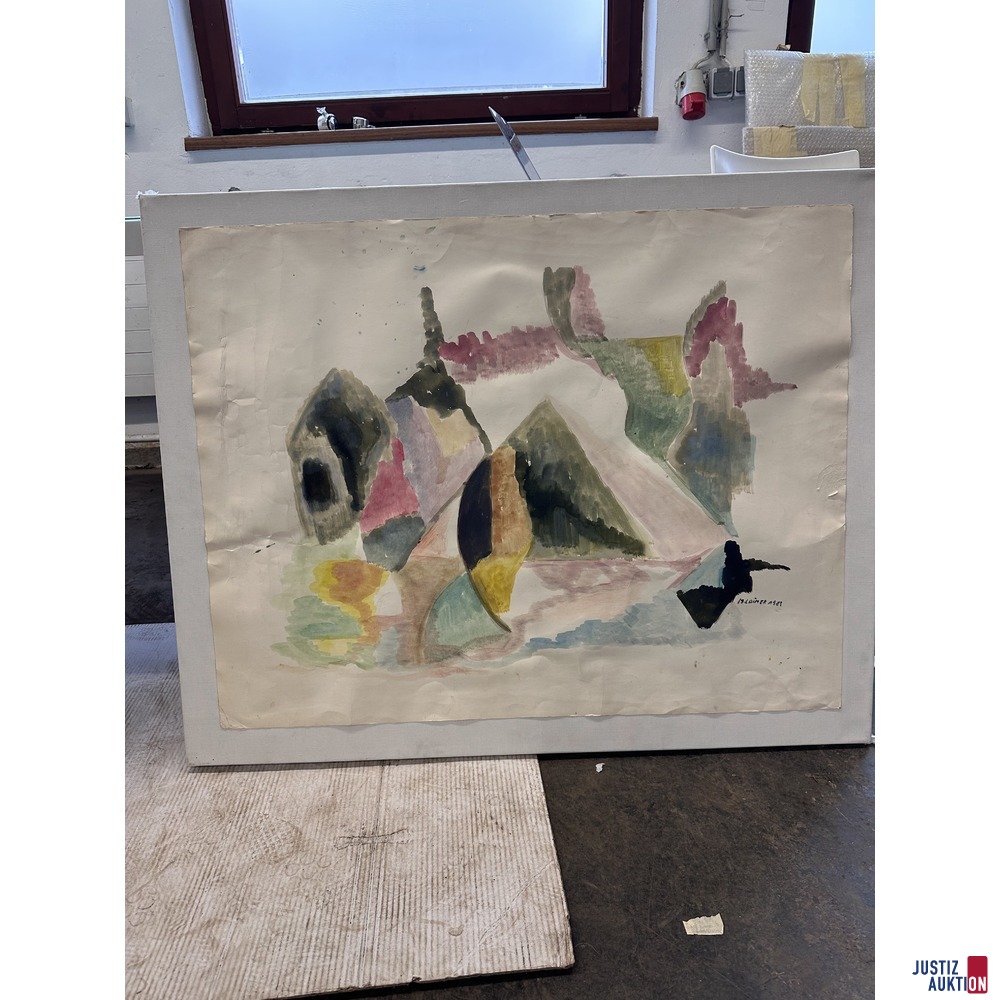 Bild ohne Titel 80x100 cm Aquarell auf Leinwand