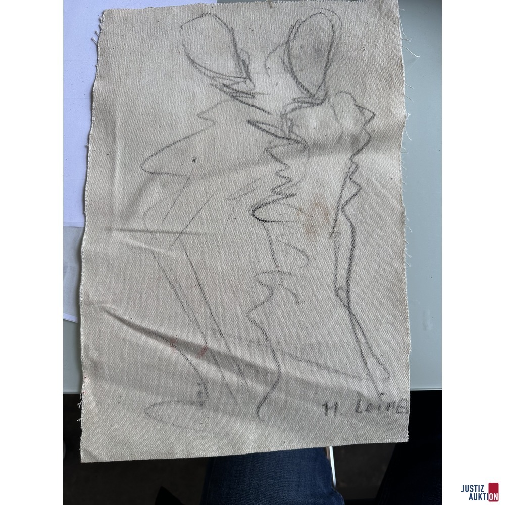 Bild ohne Titel 37x25 cm Bundstift auf Leinwand