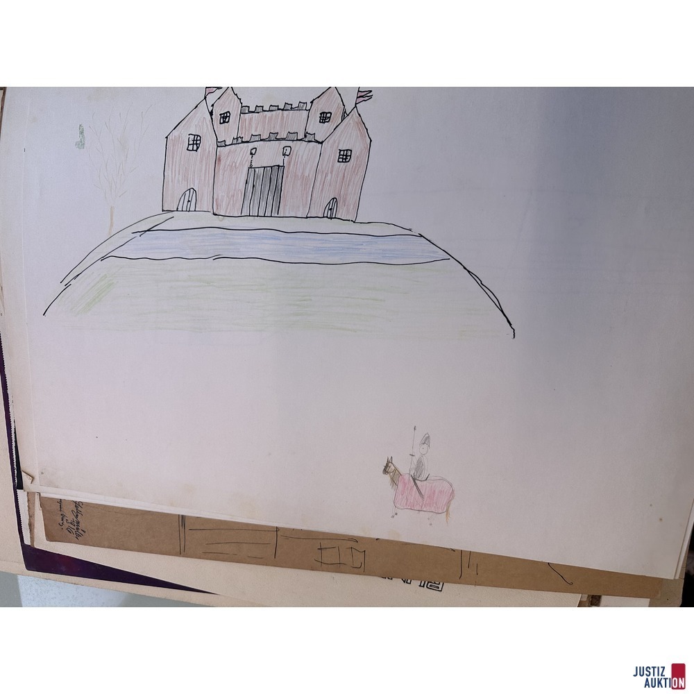 Konvolut von Kinderzeichnungen Drucke/Aquarelle