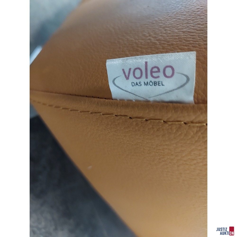 Wohnlandschaft 3 teilig (Hocker, 2 Sitzer u. 3 Sitzer) ​​​​​​​Farbe senffarbig