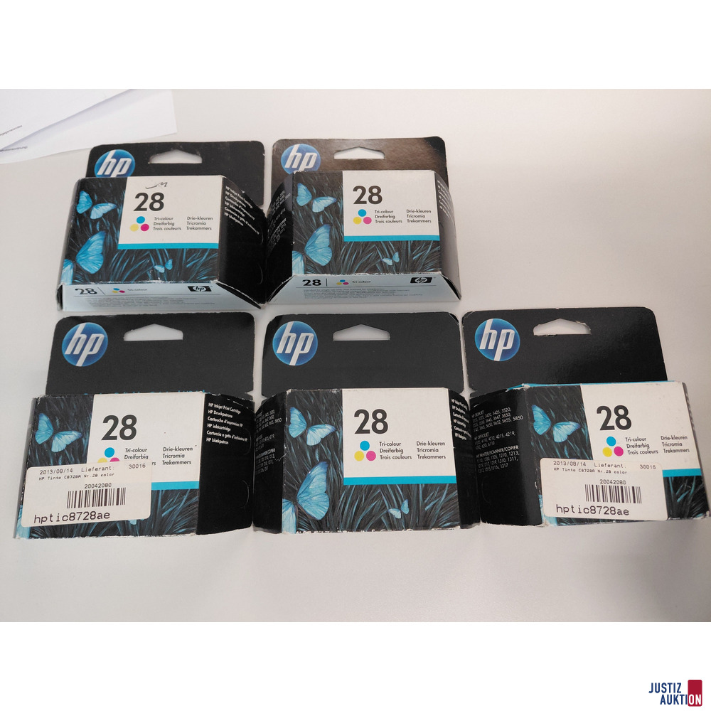 5 Packungen HP Druckerpatronen 28