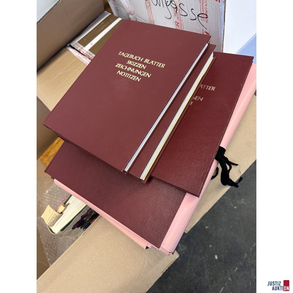 6 Tagebücherblätter Bücher Zeichnungen 
