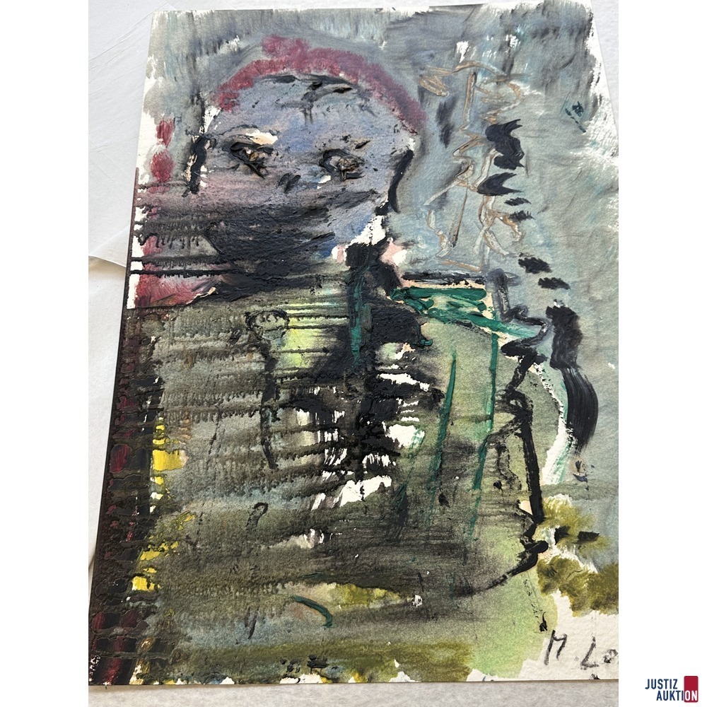 Bilder Konvolut von 4 Gouachen ca. 70x60 cm Gouache auf Papier