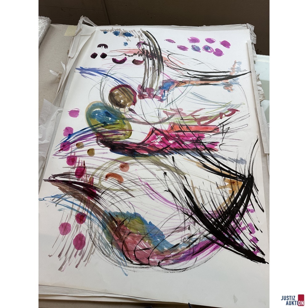Bilder Konvolut von 17 Zeichnungen 70x100 cm