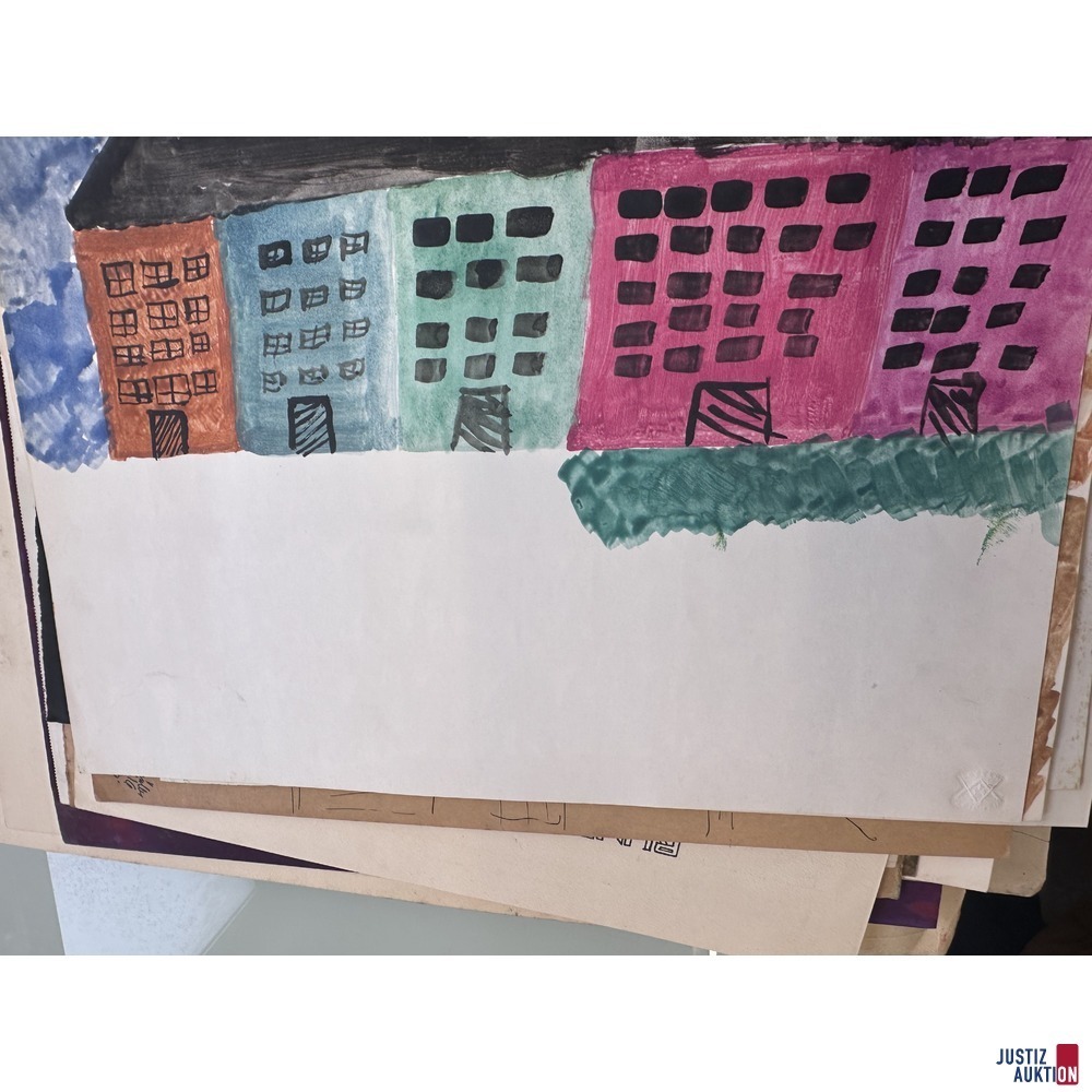 Konvolut von Kinderzeichnungen Drucke/Aquarelle