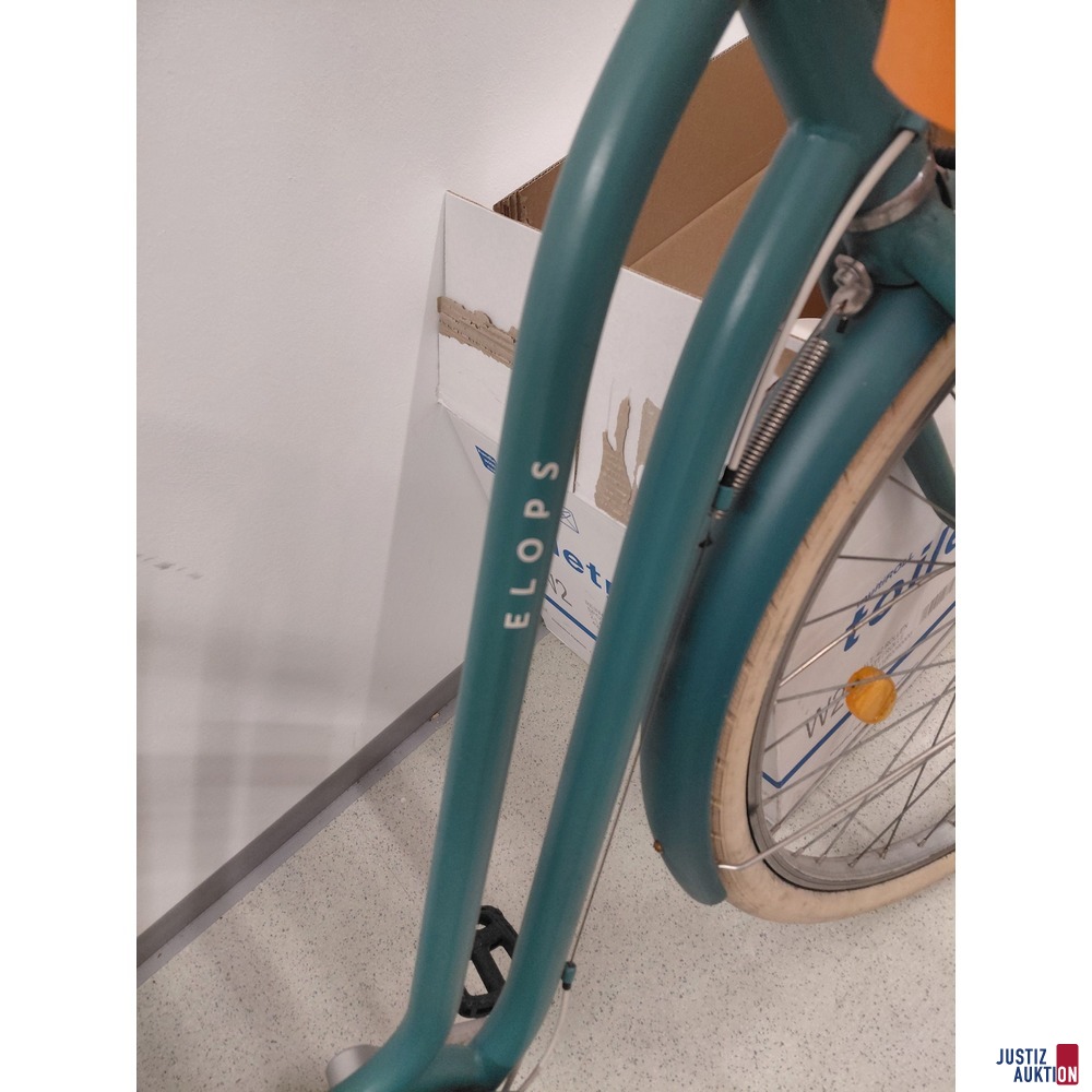 City Bike Decathlon Marke Elops Type 520 LF Farbe t&uuml;rkis&sol;gr&uuml;n