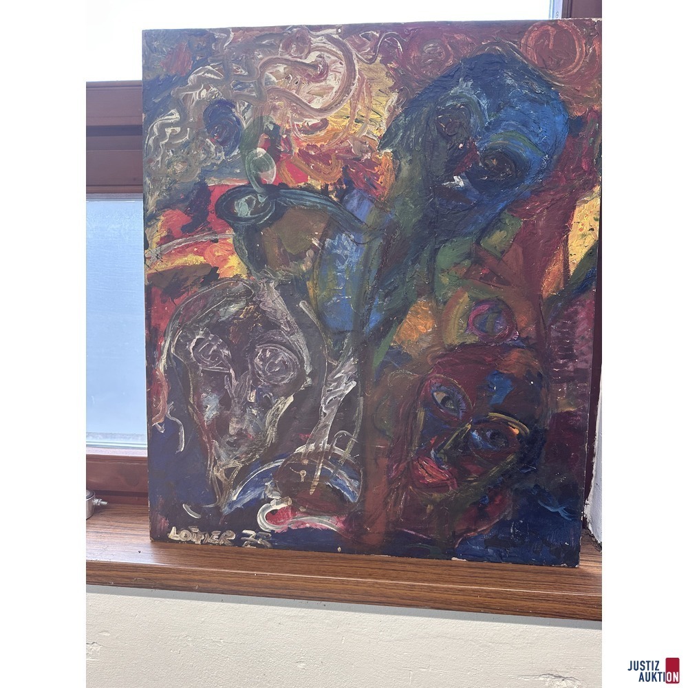 Bild ohne Titel 80x68 cm Öl auf Hartfaserplatte