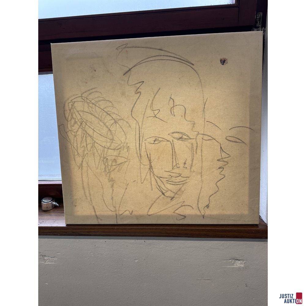 Bild ohne Titel 66x72 cm Kohle auf Leinwand