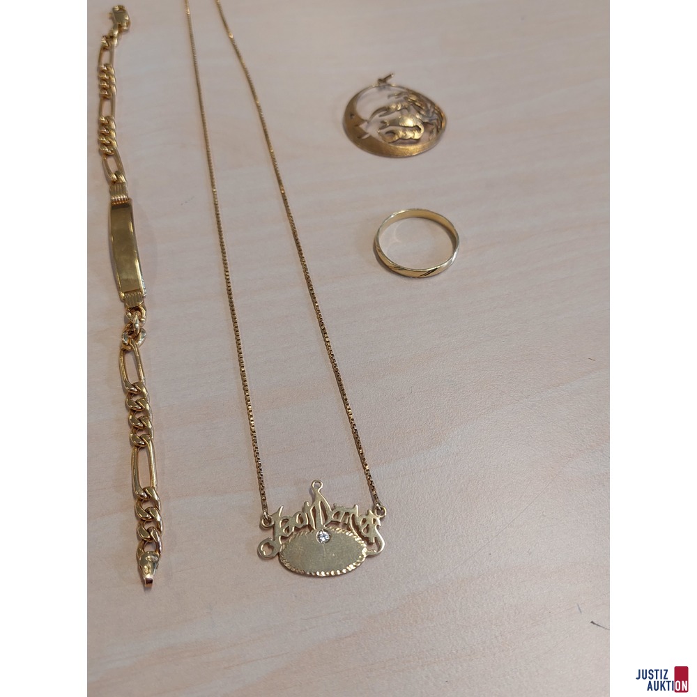1 Herrenehering 585 ‰ Gelbgold punziert 2,7 g u.a.