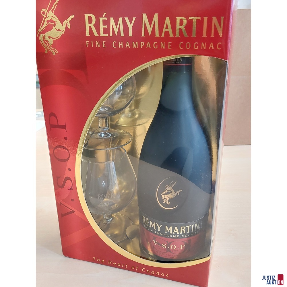 Cognac der Marke Remy Martin + 2 Gläser in Originalverpackung 700 ml