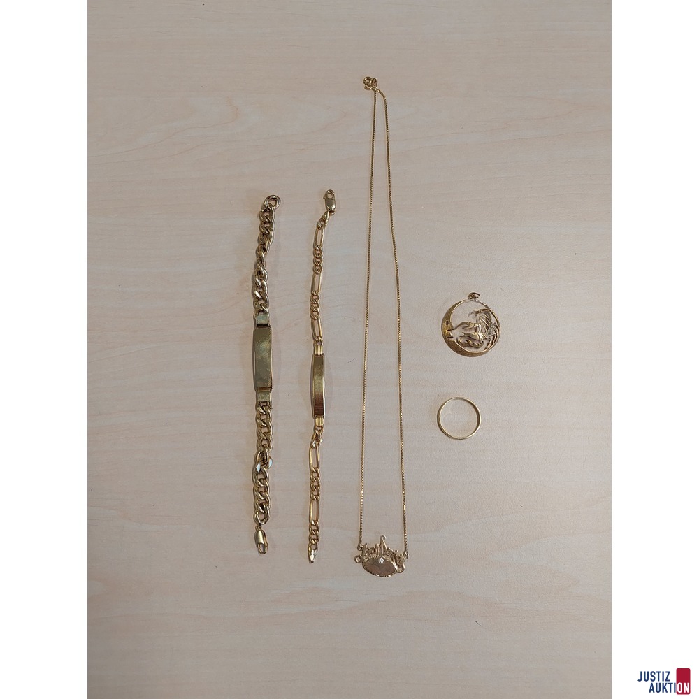 1 Herrenehering 585 ‰ Gelbgold punziert 2,7 g u.a.