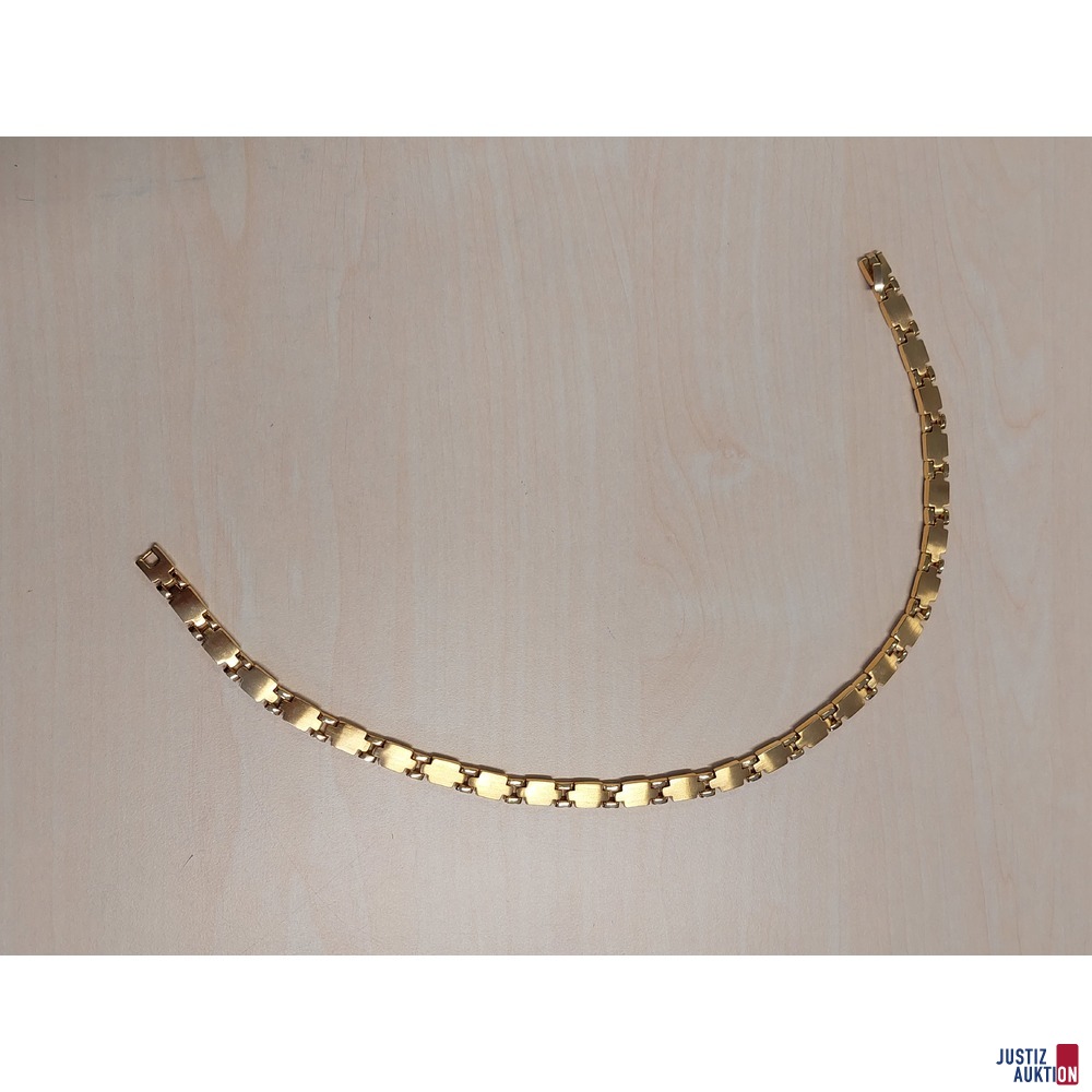 Herrenfaconkette Länge 45 cm 9 mm breit, unedel vergoldet