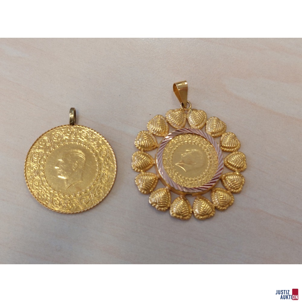 1 t&uuml;rkische Hochzeitsm&uuml;nze in Anh&auml;ngerfassung u&period;a&period;