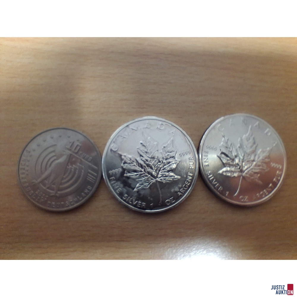 3x Silbermünzen