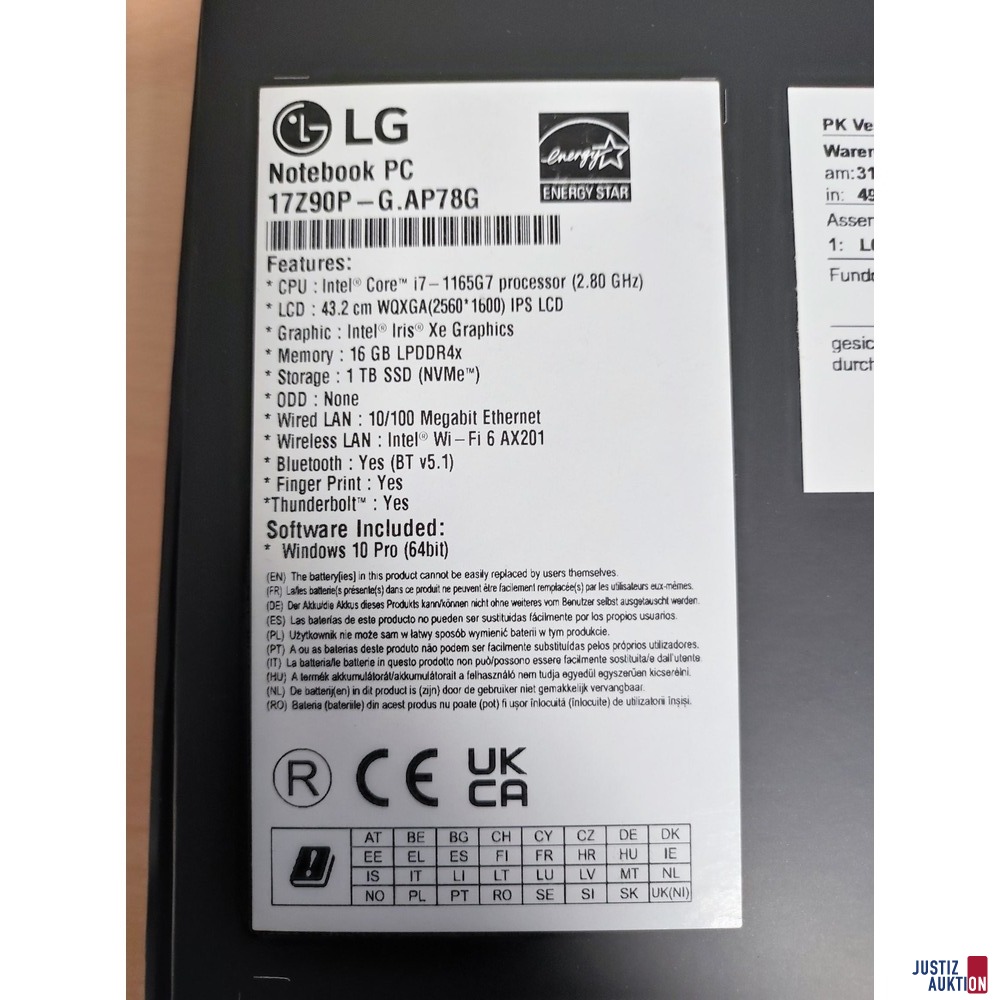 LG Notebook GRAM