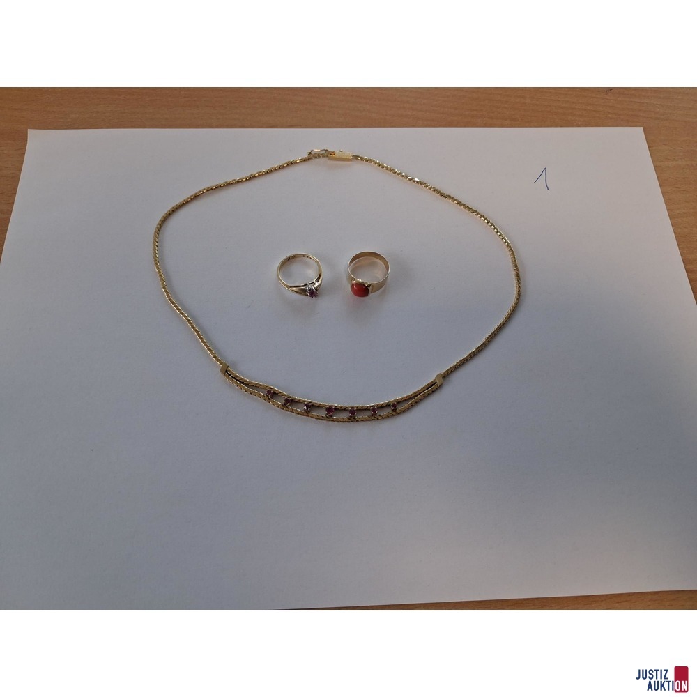 Schmuck Ketten&sol;Ringe 7-teilig