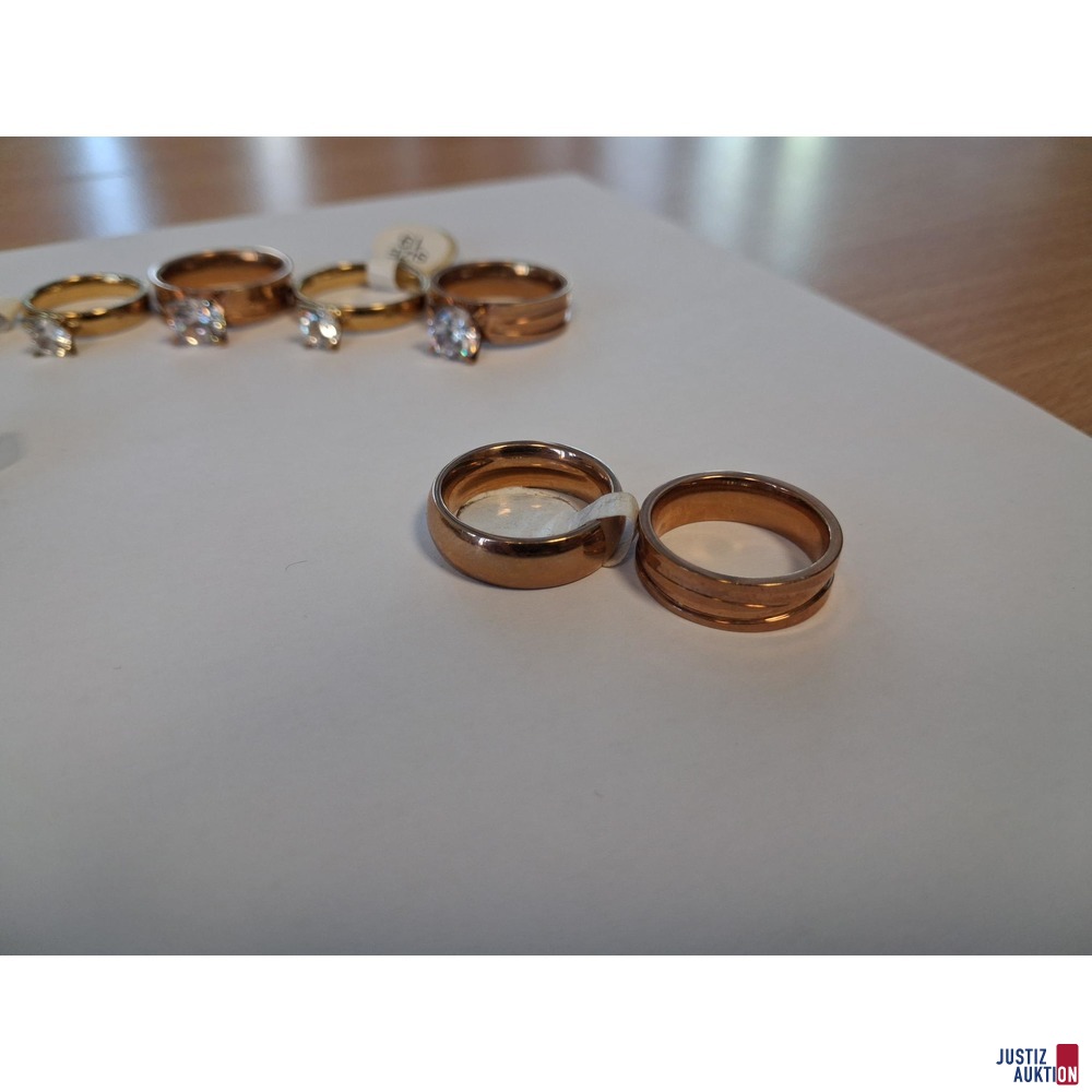 Konvolut vergoldete Ringe 16 Stk&period;