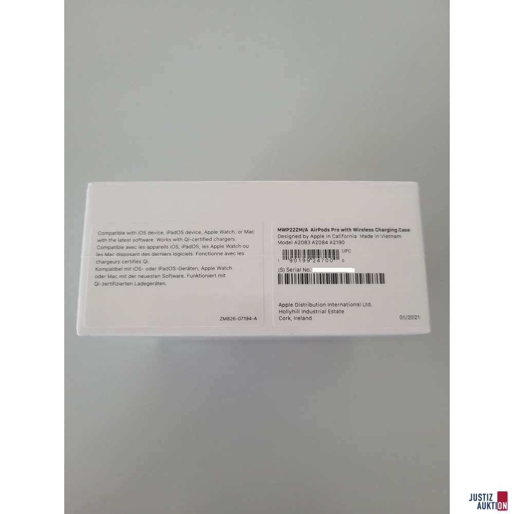 Verpackung / Seriennummer