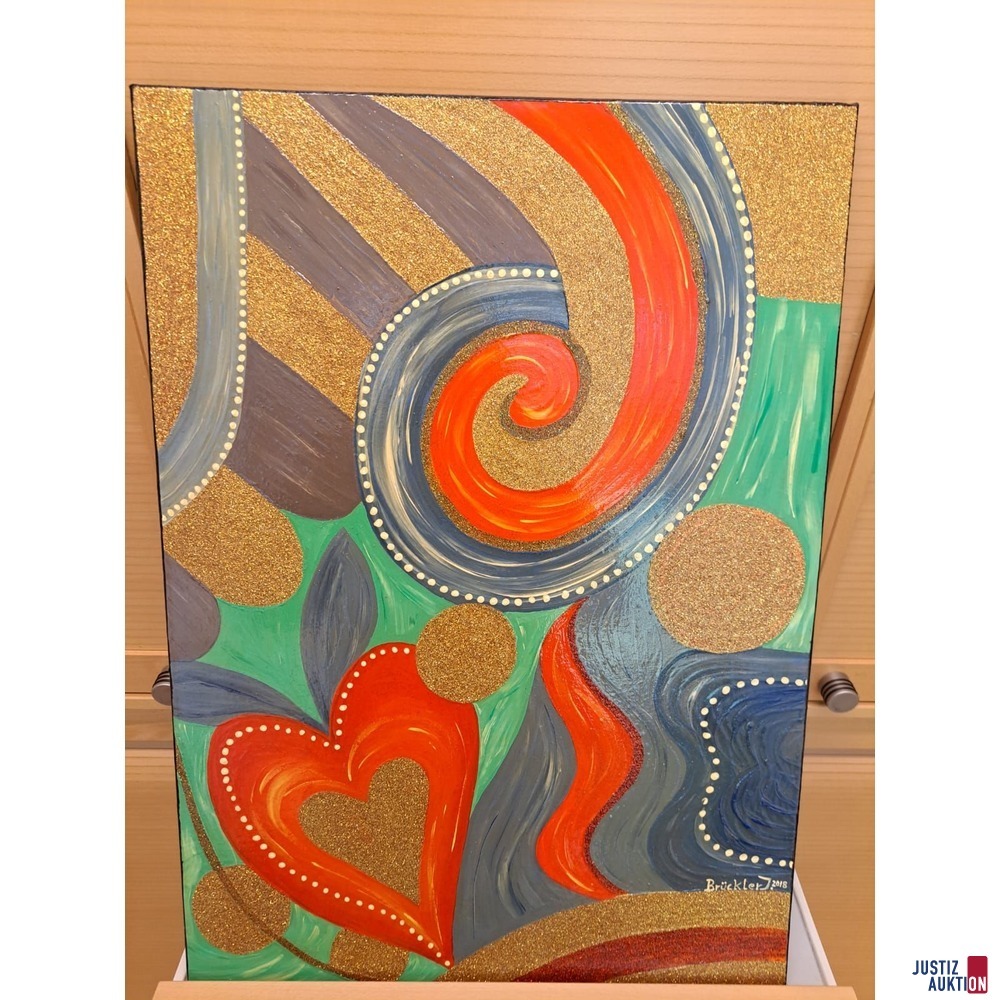 Bild Acryl auf Leinwand Herzenswelle