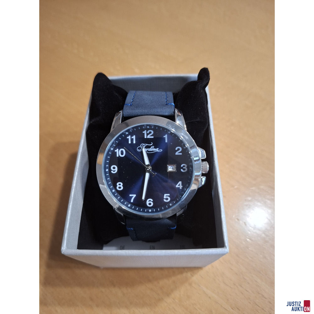 Herrenuhr mit Etui "Tardima" blau - neuwertig – foto 2 – kavel bij Justiz-Auktion, Bamberg