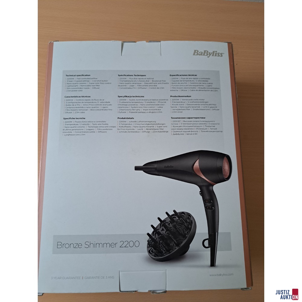 Babyliss Haarföhn Bronze Shimmer 220 